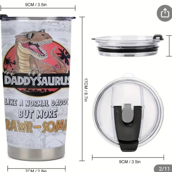 Daddysaurus Hot & Cold 20 oz Travel Mug NWOT - Picture 3 of 7